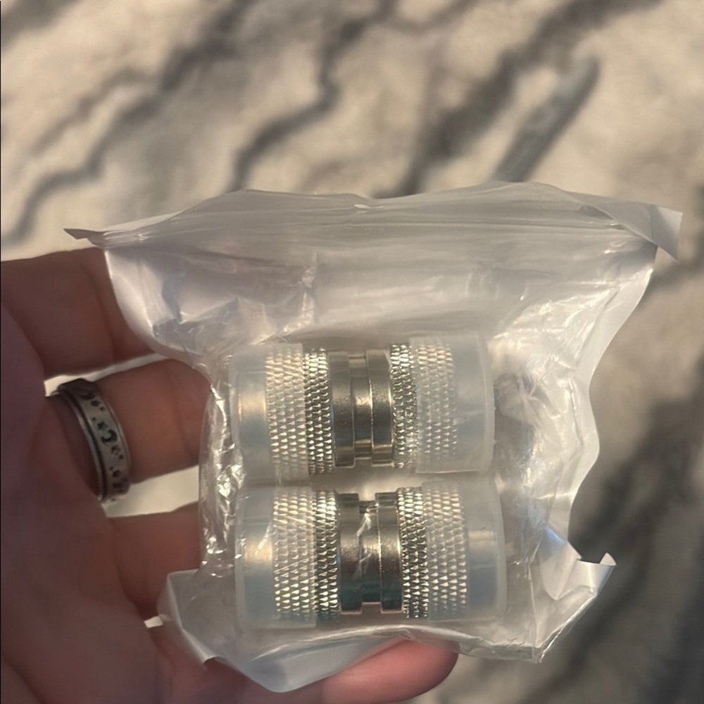 Silver Metal Connectors. N MALE TO N MALE 50. 2 pack